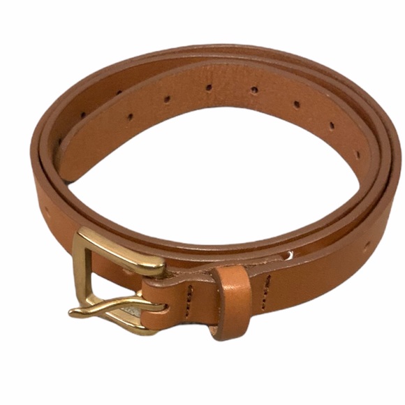 J. Crew Thin Caramel Brown Genuine Leather Belt